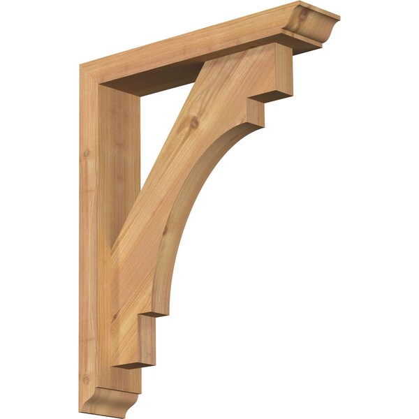 Ekena Millwork Merced Traditional Smooth Bracket w/ Offset Brace, Western Red Cedar, 3 1/2"W x 16"D x 20"H BKT0402X16X20MRC01SWR - main